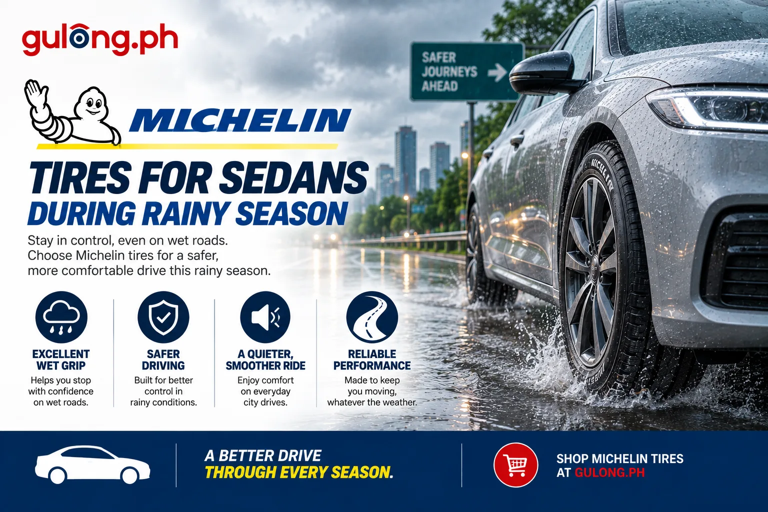 Michelin Tires for Sedans During the Rainy Season