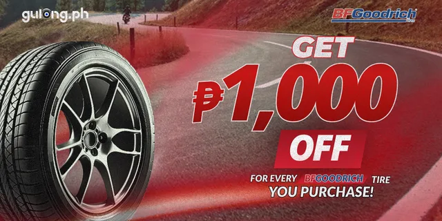 Get ₱1,000 OFF on Selected BFGoodrich Tires